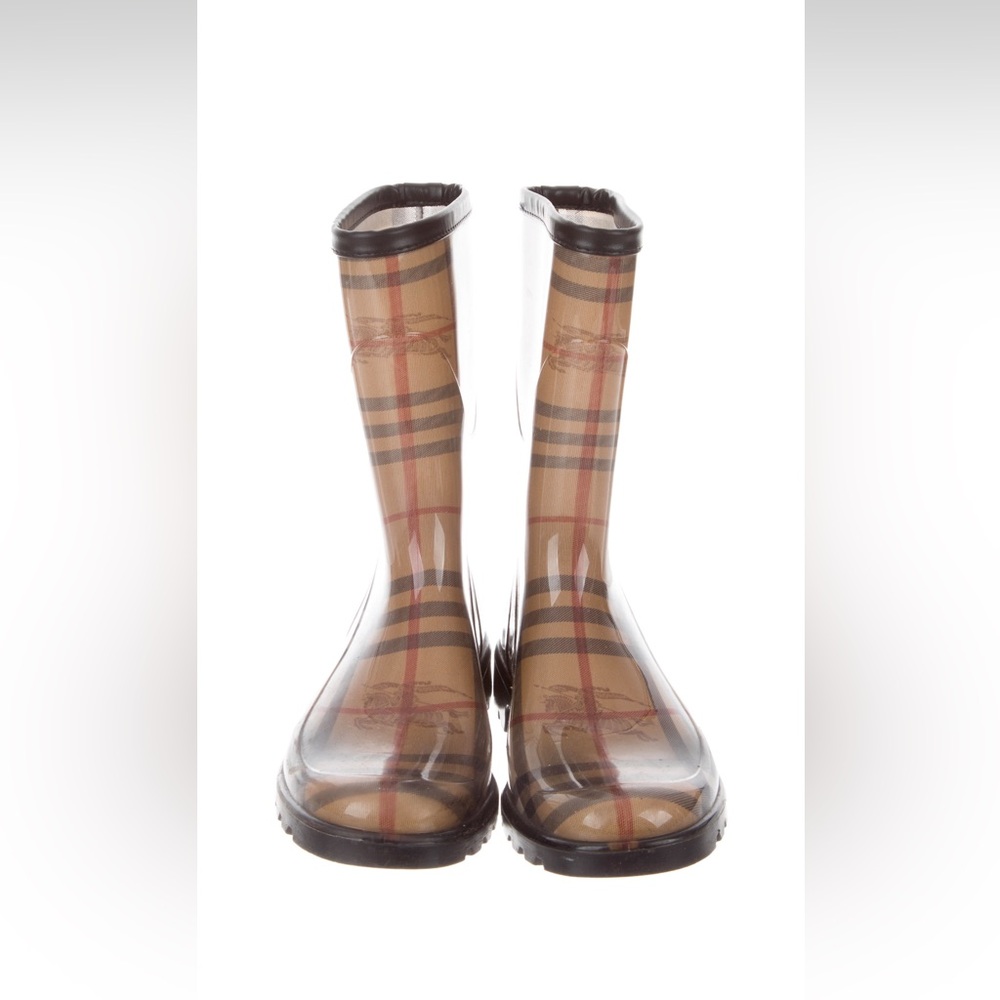 Burberry Plaid Winter & Rain Boots - Tan and Black - Picture 3 of 12